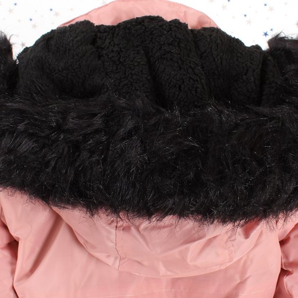 Mauve Fur lined Hood Anorak Parka Padded Jacket - Picture 8 of 13